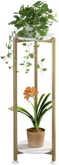 2 Tier Plant Stand Indoor Corner Tall Round Shape Plant Shelf by YIZAIJIA