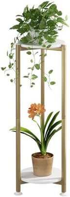 2 Tier Plant Stand Indoor Corner Tall Round Shape Plant Shelf by YIZAIJIA