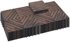 PrimeZone 108 PCS Solid Acacia Wood Interlocking Patio Deck Tiles Outdoor by PrimeZone