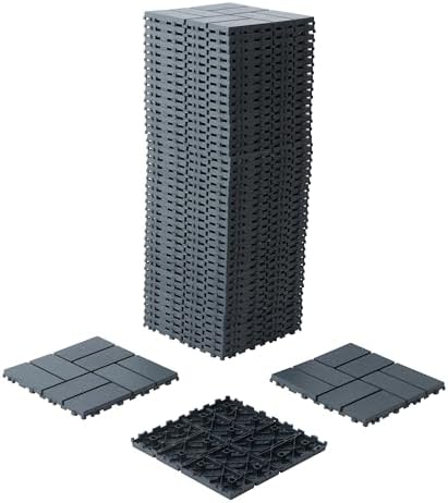 Plastic Interlocking Deck Tiles 12"x12" Waterproof Outdoor Patio Flooring PP - Image 4