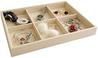 Beige Jewelry Organizer Tray 6 Compartment Medium, Stackable Display Tray - Image 2