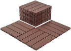 44 Pack Interlocking Deck Tiles, All-Weather Outdoor Deck Tiles by Unknown