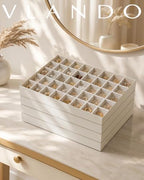 VLANDO Stackable Jewelry Tray, Soft Velvet, Removable Dividers - Image 3