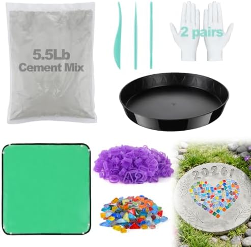 10in Round Stepping Garden Stones Kit by Biubee