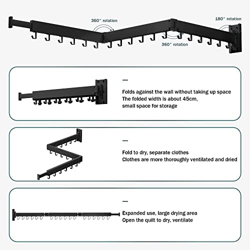 Wall Mounted Drying Rack, Foldable Clothes Drying Rack - Image 3