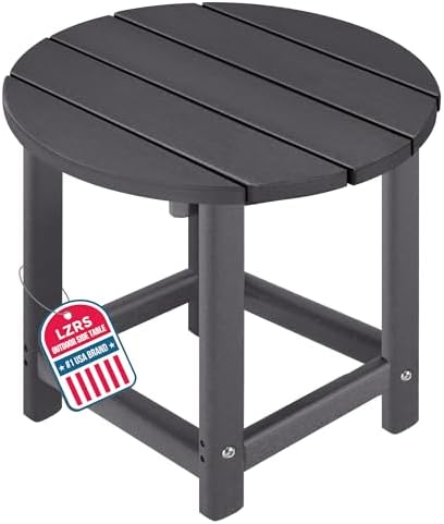 LZRS Round Adirondack Patio Side Table End Table, Outdoor Side Tables by LZRSPET