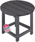 LZRS Round Adirondack Patio Side Table End Table, Outdoor Side Tables by LZRSPET