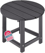 LZRS Round Adirondack Patio Side Table End Table, Outdoor Side Tables by LZRSPET