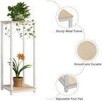 2 Tier Plant Stand Indoor Corner Tall Square Shape Plant Shelf - Image 5