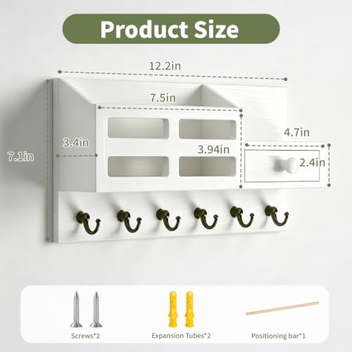 White Key and Mail Holder for Wall - Image 5