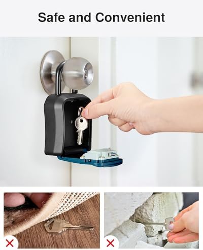 Puroma Key Lock Box Outdoor 4 Digit Code Combination Lockbox 1 Peacock Blue - Image 7