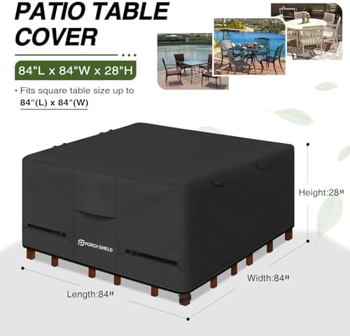 Porch Shield Waterproof Square Patio Table Cover 84 x 84 inch - Image 2