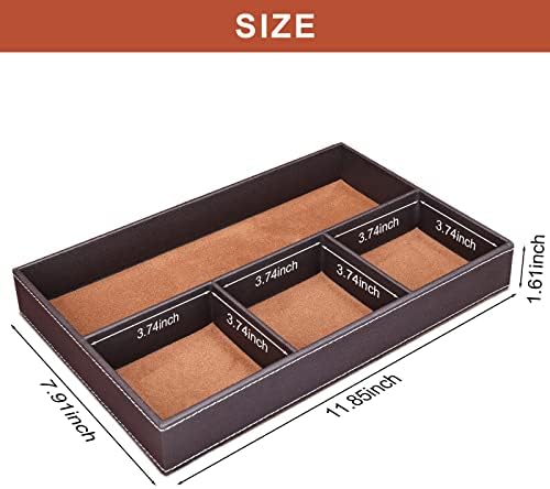 GORESE 2 Pieces Faux Leather Valet Tray - Image 3