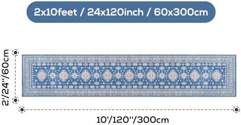 2x10 Runner Rug Washable Non Slip Boho Floor Mat - Image 2
