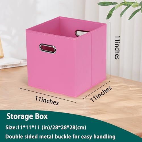 Black Foldable Storage Cubes Bins, Fabric Storage Box Cubes Organizer Baskets - Image 2