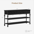 Garvee 52" Console Table with 3 Drawers, Roman Column Entryway Table, Narrow - Image 2