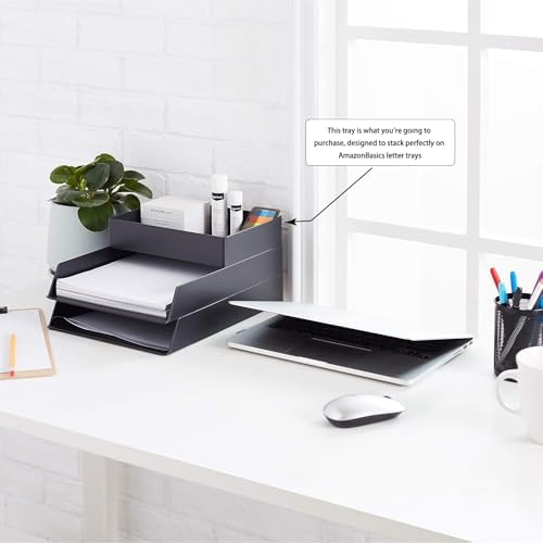Amazon Basics Rectangular Plastic Desk Organizer - Image 2