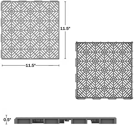 Pure Garden 12-Pack Polypropylene Interlocking Patio Deck Tiles - Image 5