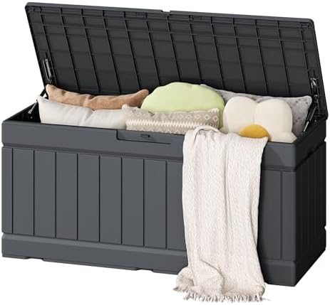 Flamaker Outdoor Storage Box 80 Gallon Resin Waterproof Deck Box by Flamaker