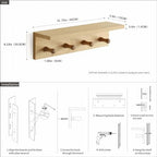 Entrance Coat Rack ，Coat Hooks, Wall-Mounted Wooden Hook Rack, Wall-Mounted - Image 6
