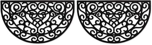 DII Rubber Doormats Collection All Weather, Heart Scroll by DII