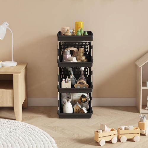Lifewit 4 Tier Plastic Stackable Storage Baskets - Image 2
