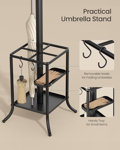 SONGMICS Metal Coat Rack Freestanding, - Image 3