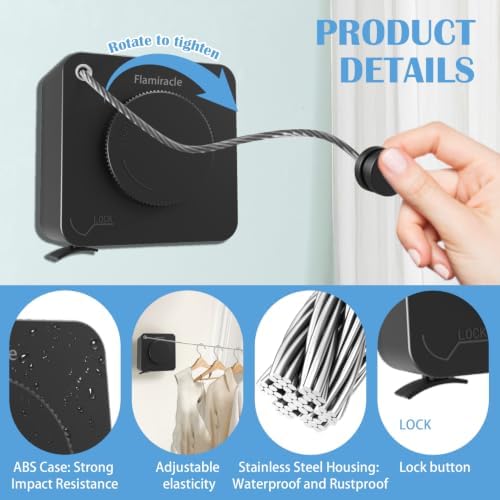 Upgrade-Retractable Clothesline Indoor, Non-Sagging Outdoor Clothes Line - Image 4