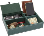 Juvale 5 Compartment Emerald Green Leather Valet Tray by Juvale