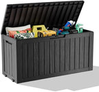 PatioZen 75 Gallon Resin Deck Box, Lockable Outdoor Storage Box by OutdoorLivingPerfected