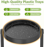 iDavosic.ly 3 Tier Folding Plant Stand Indoor Outdoor, Plastic Tray - Image 2