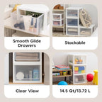 IRIS USA 3-Pack, 14.5 Qt. Stacking Drawer Storage Organizer - Image 6