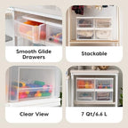 IRIS USA 4-Pack, 7 Qt. Small Stacking Drawer Storage Organizer - Image 4