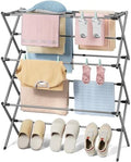 KINGBOARD 3-Tier Extendable Clothes Drying Rack, Small & Foldable by KINGBOARD