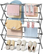 KINGBOARD 3-Tier Extendable Clothes Drying Rack, Small & Foldable by KINGBOARD