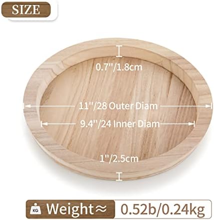 Hanobe Unfinished Round Wooden Craft Trays - Image 5