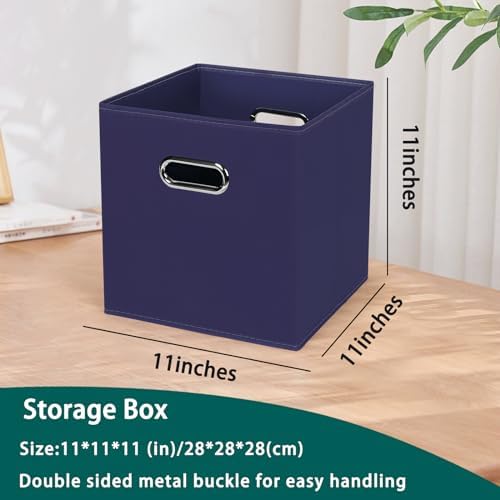 Black Foldable Storage Cubes Bins, Fabric Storage Box Cubes Organizer Baskets - Image 2