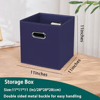 Black Foldable Storage Cubes Bins, Fabric Storage Box Cubes Organizer Baskets - Image 2
