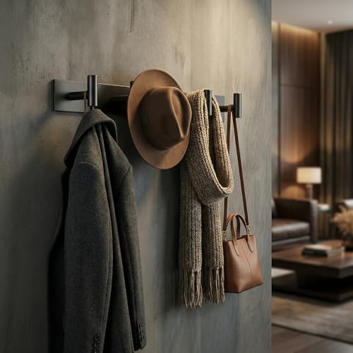 Black Coat Wall Mounted Rack - Image 6