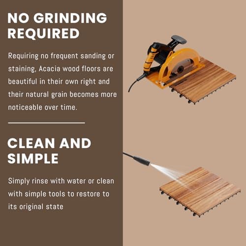 Golden Select 12" x 12" Interlocking Deck Tiles, Waterproof UV Resistant - Image 2