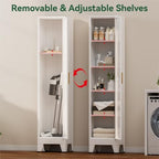 Bevivog 67" Slim Storage Cabinet, Narrow Metal Cabinet Closet - Image 5