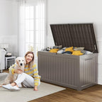 281 Gal Outdoor Storage Box Lockable Waterproof Deck Boxes - Image 2