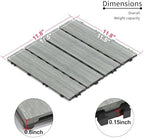 22-Pack WPC Composite Deck Tiles, 11.8" Interlocking Wood-Plastic Patio - Image 2