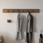 Pomona Solid Wood Entryway Wall Mount Coat Hook, Rustic Brown, 48 Inch - Image 5