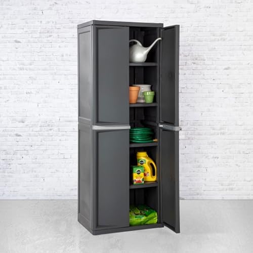 Sterilite 4 Shelf Cabinet, Lockable Utility Storage - Image 6