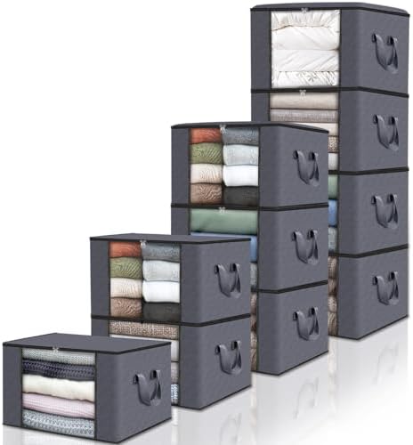 Fab totes 10 Pack Storage Bags for Clothes Blanket Storage Bins by Fabtotes
