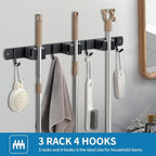 JAMEND CLXP Broom Hanger and Mop Holder, Heavy Duty Garden Tool Organizer Rack - Image 3