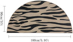 Half Round Easy Jute Rug 3x6Ft Zebra Stripe Carpet - Image 2