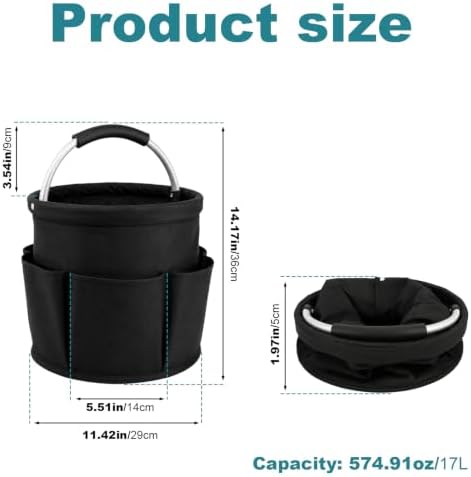 Cleaning Caddy with Handle, 17L Cleaning Products Organiser, Foldable Storage - Image 2