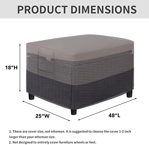 Easy-Going Heavy Duty Outdoor Ottoman Cover - Image 2